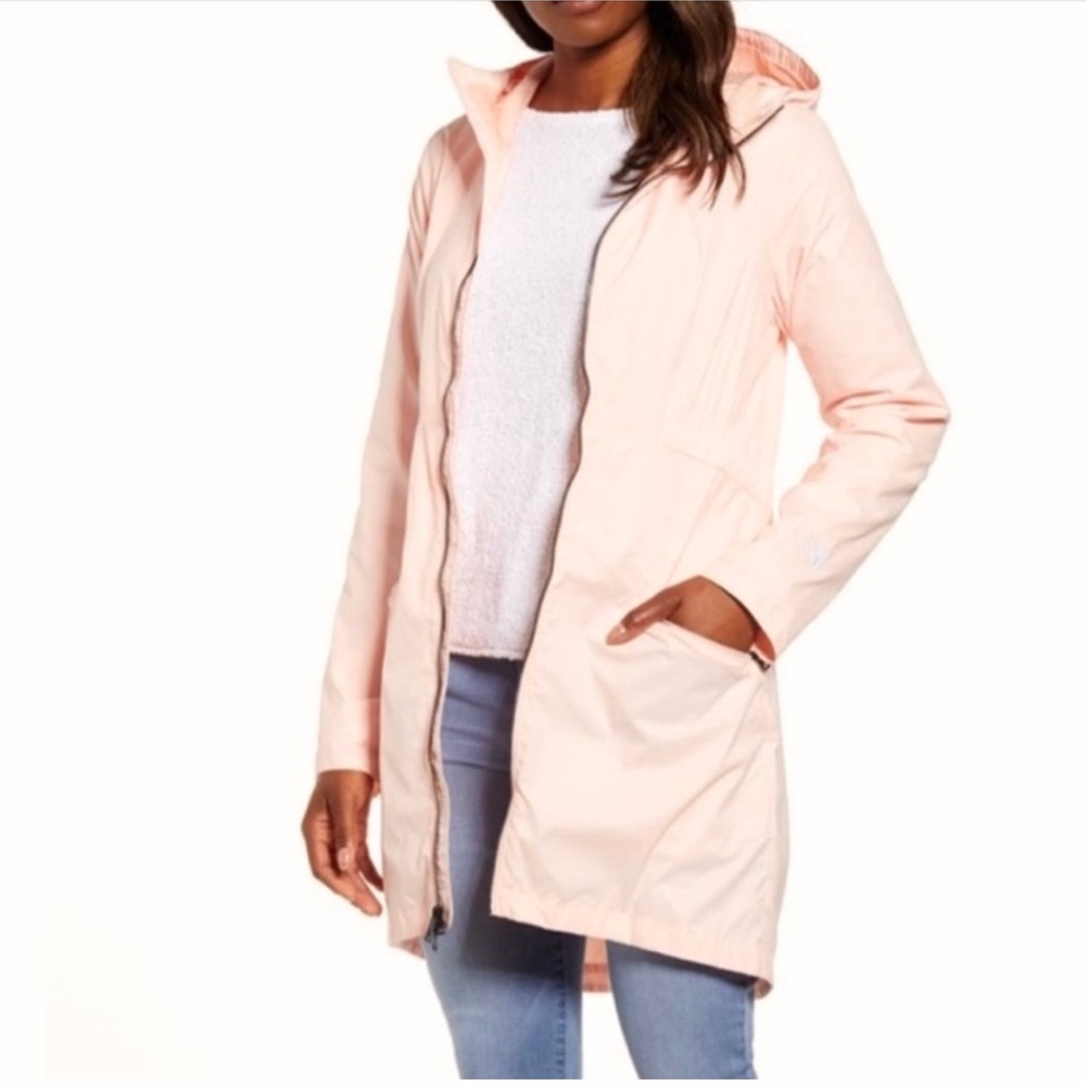 THE NORTH FACE Rissy 2 Lightweight Hooded Raincoat Jacket Pink Salt NEW Size S
